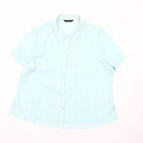 Bm Women's Blue Check Button-Up Shirt Size 22