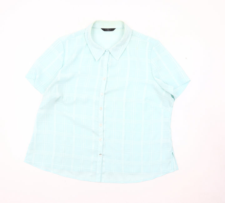 Bm Women's Blue Check Button-Up Shirt Size 22