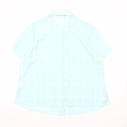 Bm Women's Blue Check Button-Up Shirt Size 22