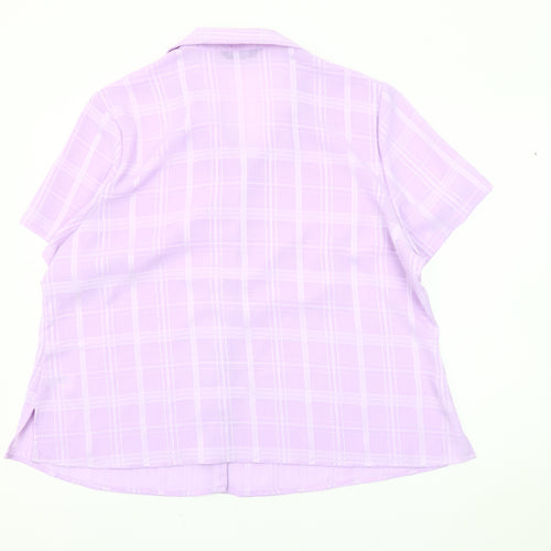 Bm Women's Plus Size Purple Plaid Button-Up Shirt