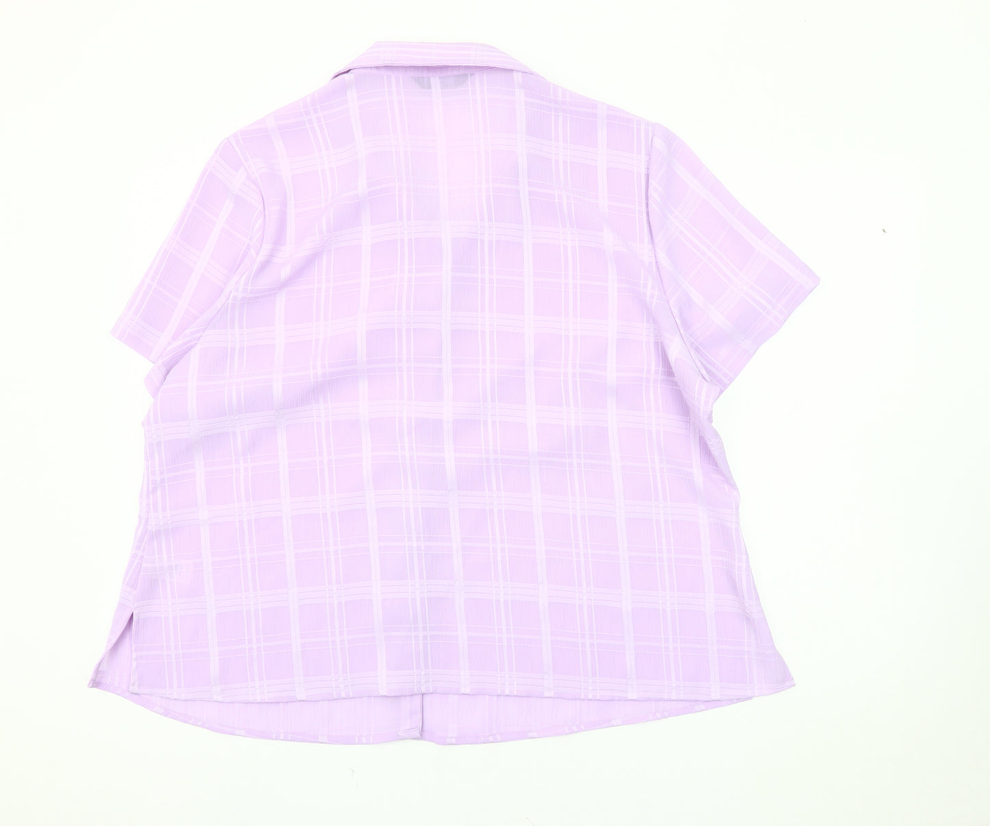 Bm Women's Plus Size Purple Plaid Button-Up Shirt