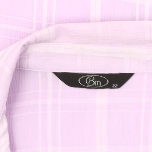 Bm Women's Plus Size Purple Plaid Button-Up Shirt