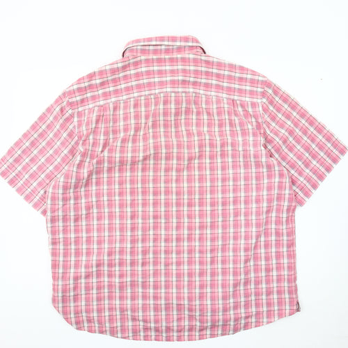 Marks & Spencer Men's Pink Plaid Short Sleeve Shirt 2XL