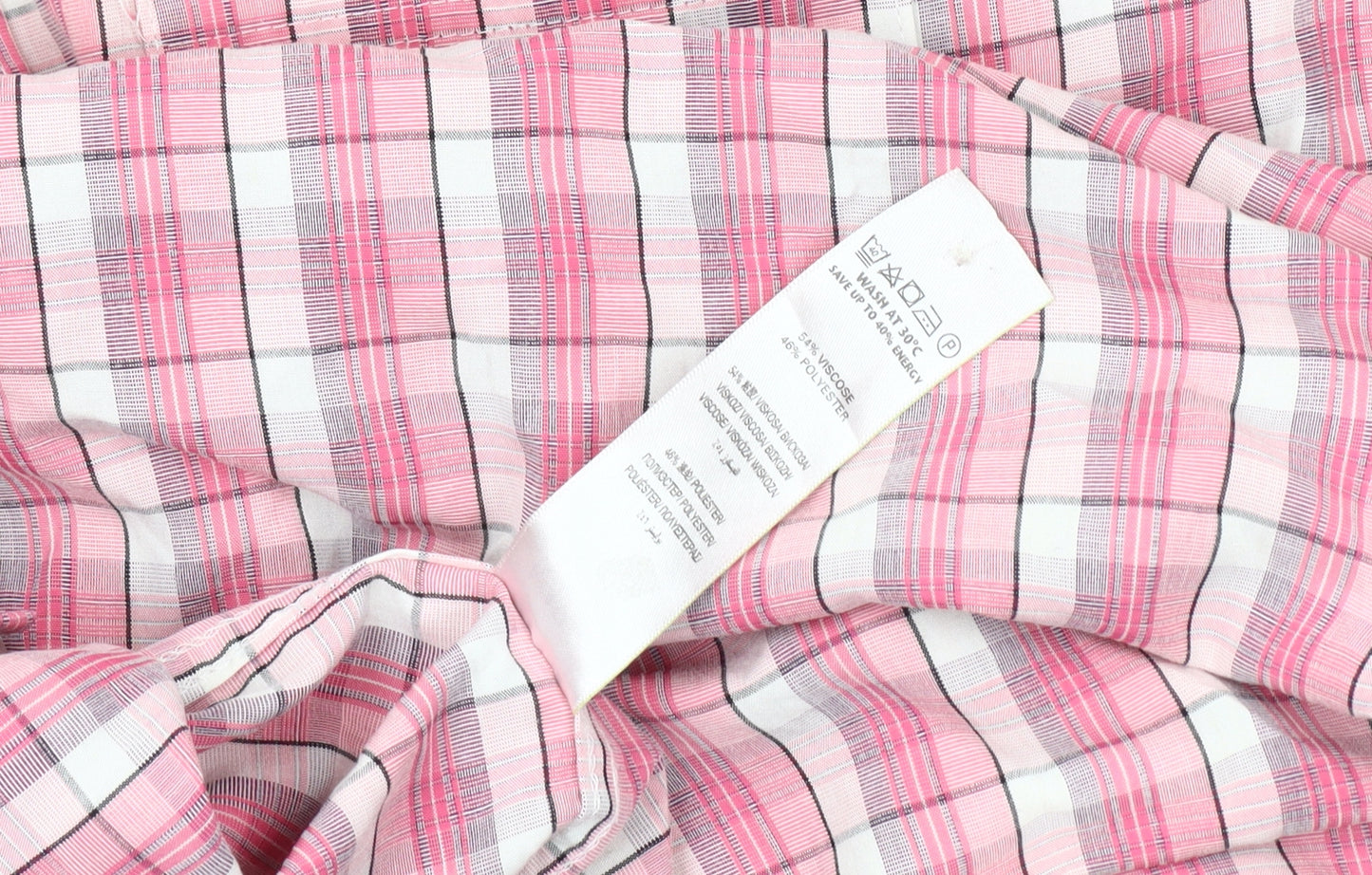 Marks & Spencer Men's Pink Plaid Short Sleeve Shirt 2XL