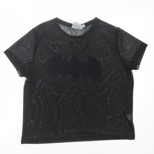 Batman Women's Black Mesh T-Shirt Size 10