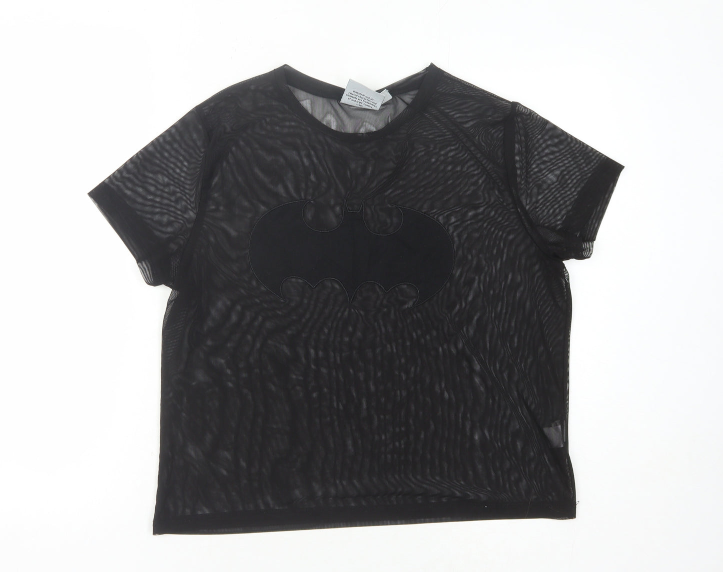 Batman Women's Black Mesh T-Shirt Size 10