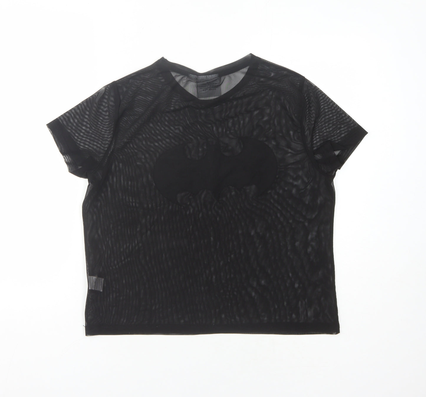 Batman Women's Black Mesh T-Shirt Size 10