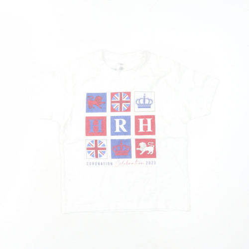 Coronation 2023 Boys White Graphic Print T-Shirt Age 6 Years