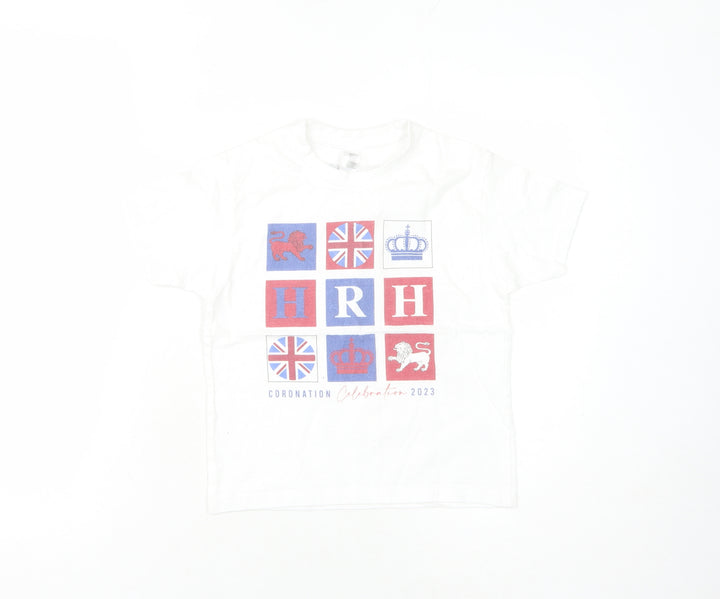 Coronation 2023 Boys White Graphic Print T-Shirt Age 6 Years