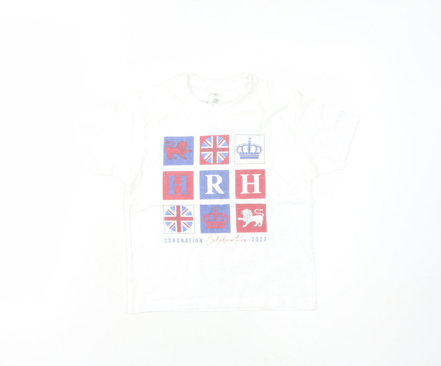 Coronation 2023 Boys White Graphic Print T-Shirt Age 6 Years