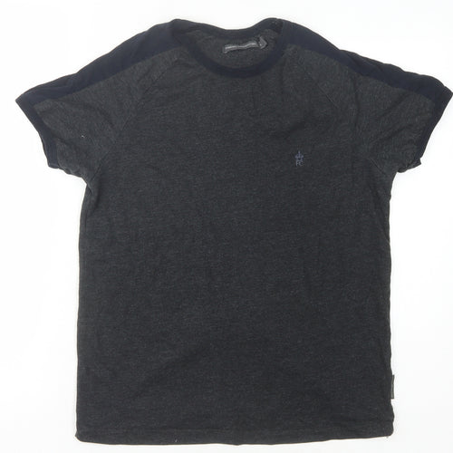 French Connection Men's Black T-Shirt, Size S, Short Sleeve