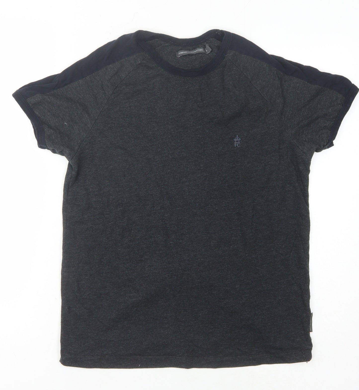 French Connection Men's Black T-Shirt, Size S, Short Sleeve