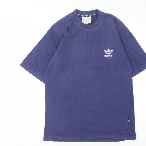 Adidas Men's Blue Crew Neck Logo T-Shirt
