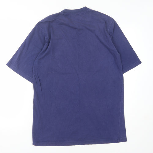 Adidas Men's Blue Crew Neck Logo T-Shirt