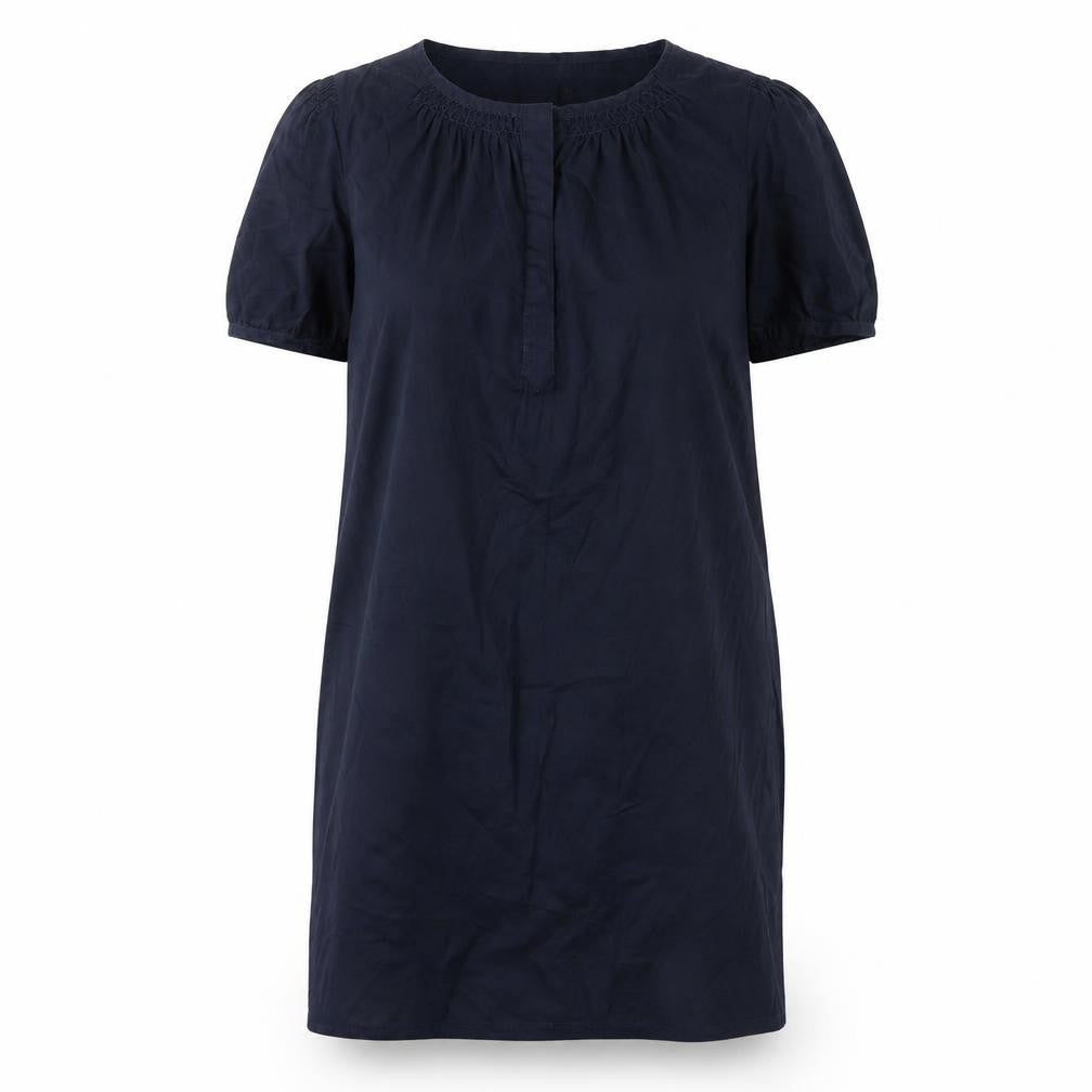 Front view of Gap Women's Blue Short Sleeve Dress, size 6, Cotton