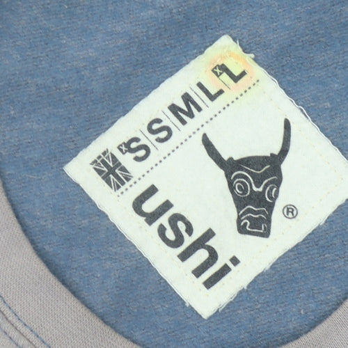 Ushiwear Men's Grey Logo Pullover Sweatshirt L