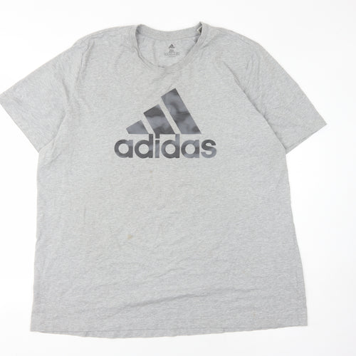 Adidas Men's Grey 2XL Short Sleeve T-Shirt
