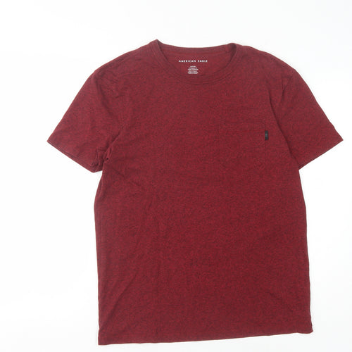 American Eagle Men’s Red T-Shirt, Size S, Crew Neck