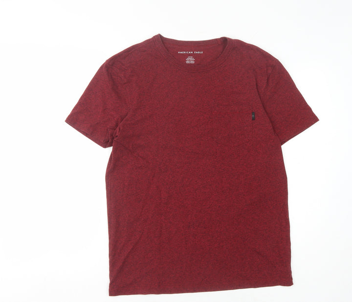 American Eagle Men’s Red T-Shirt, Size S, Crew Neck