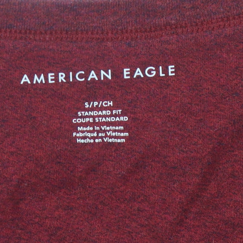 American Eagle Men’s Red T-Shirt, Size S, Crew Neck