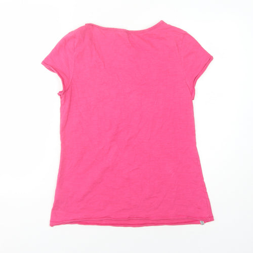 White Stuff Women's Pink Basic V-Neck T-Shirt Size 8