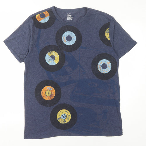 Gap Men's Blue Music Graphic T-Shirt Large
