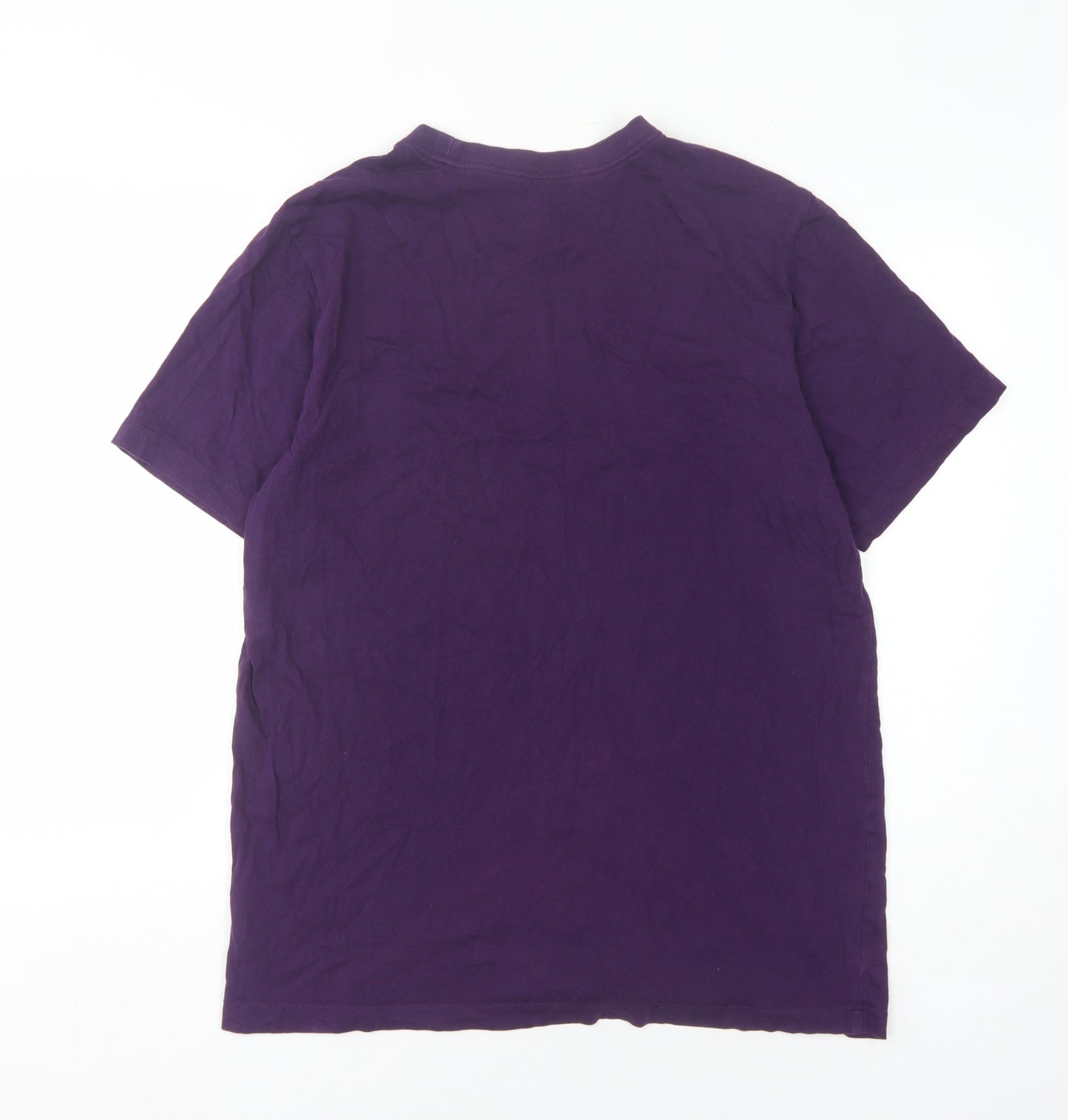 Nike Men's Purple Cotton T-Shirt - Size L