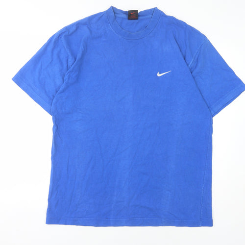 Nike Men's Blue Cotton Logo T-Shirt L