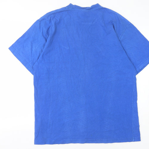Nike Men's Blue Cotton Logo T-Shirt L