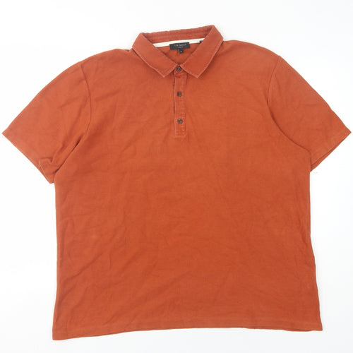Ted Baker Men's Orange Cotton Polo Shirt Size 6