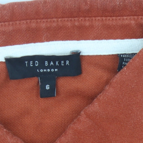 Ted Baker Men's Orange Cotton Polo Shirt Size 6