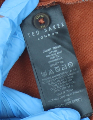 Ted Baker Men's Orange Cotton Polo Shirt Size 6