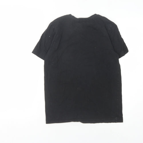 Adidas Boys Black Graphic T-Shirt, 11-12 Years, Crew Neck, Cotton