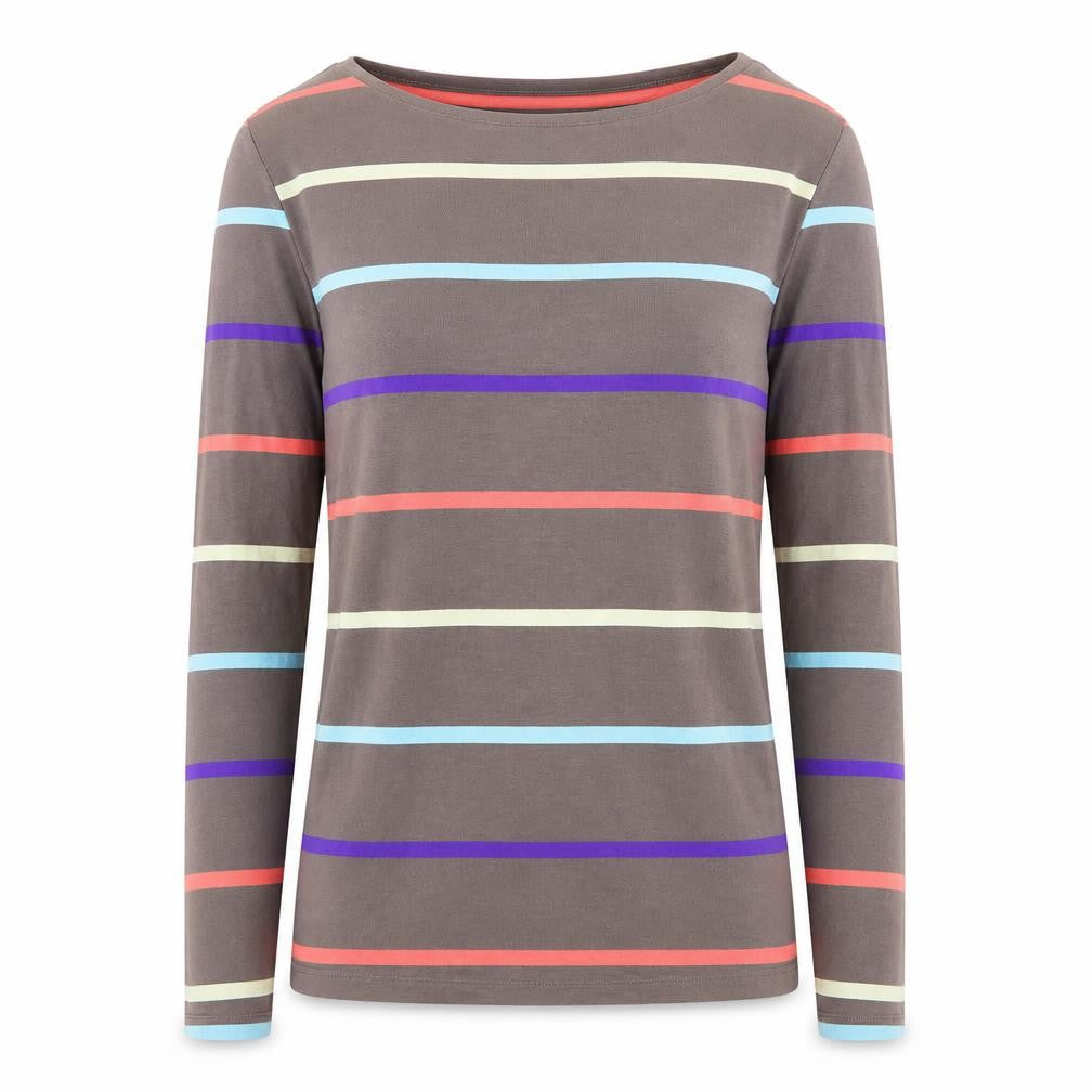 Front view of Oasis Women's Multicoloured Striped Top, S
