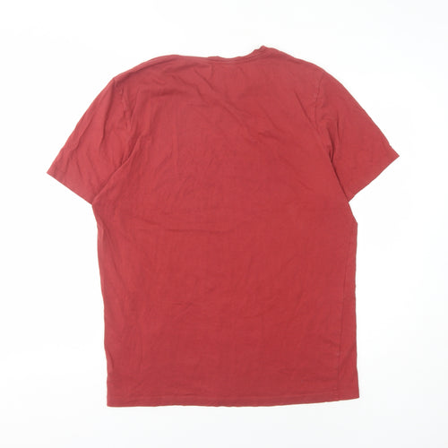 Jack & Jones Men's Red Graphic Print Slim T-Shirt L