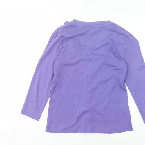 Laura Ashley Women's Purple Ruffle Cardigan Size 12