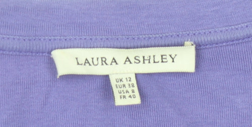 Laura Ashley Women's Purple Ruffle Cardigan Size 12