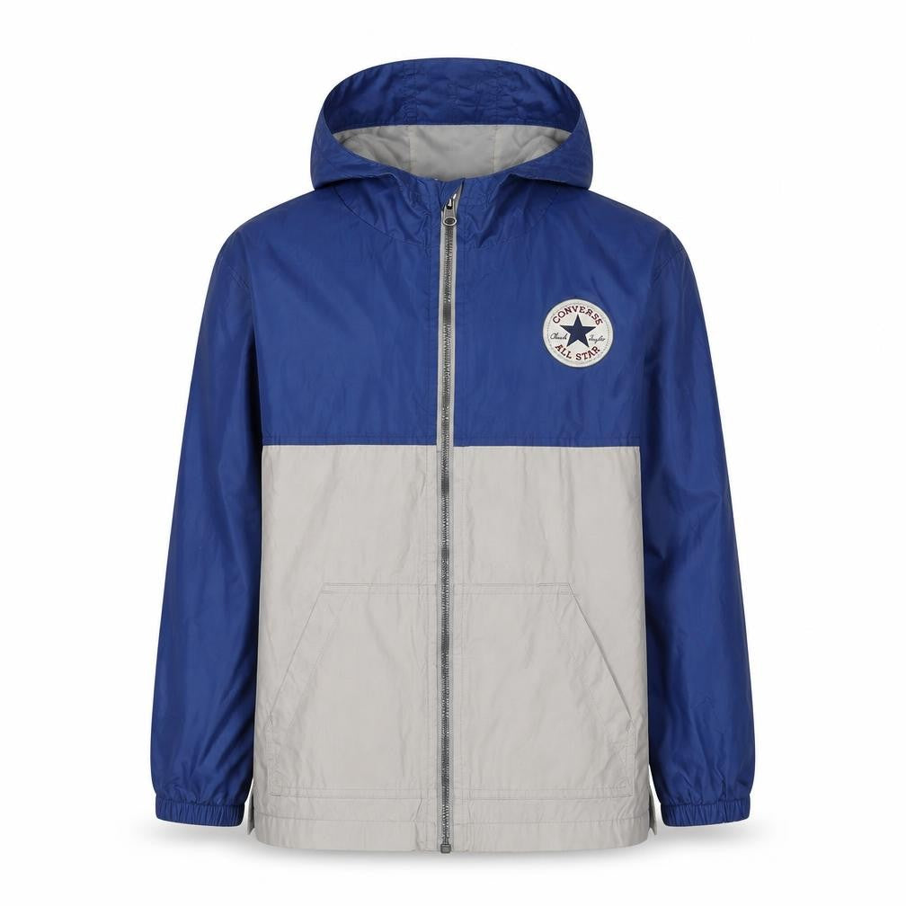 Converse Boys Blue Beige Hooded Windbreaker Jacket 10-12 Years