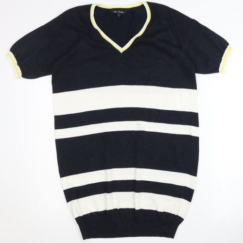Next Women’s Black Striped V-Neck Pullover Jumper