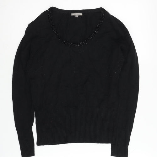 John Lewis Women's Medium Black Beaded Pullover