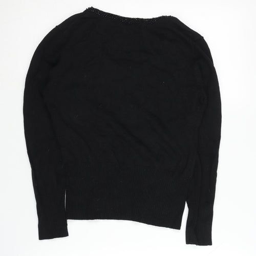 John Lewis Women's Medium Black Beaded Pullover