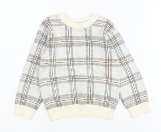 Next Boys Grey Check Pullover Jumper, 2-3 Years