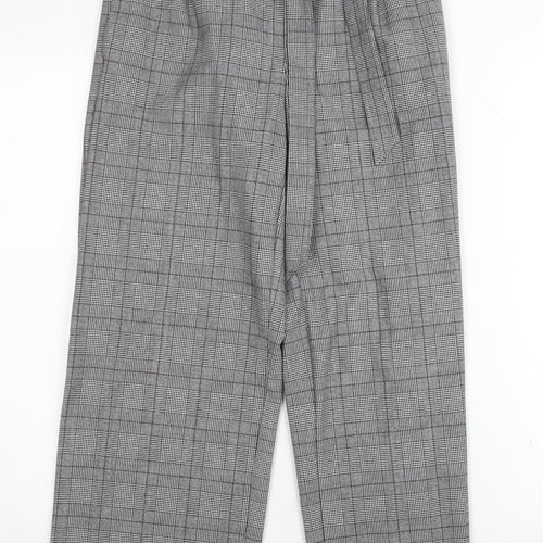 Zara Women's Grey Check Belted Trousers, S