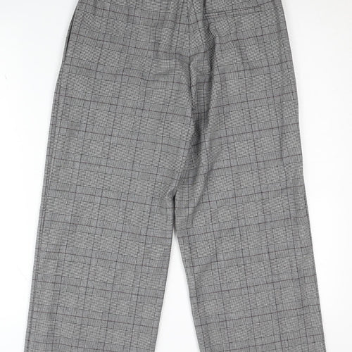 Zara Women's Grey Check Belted Trousers, S