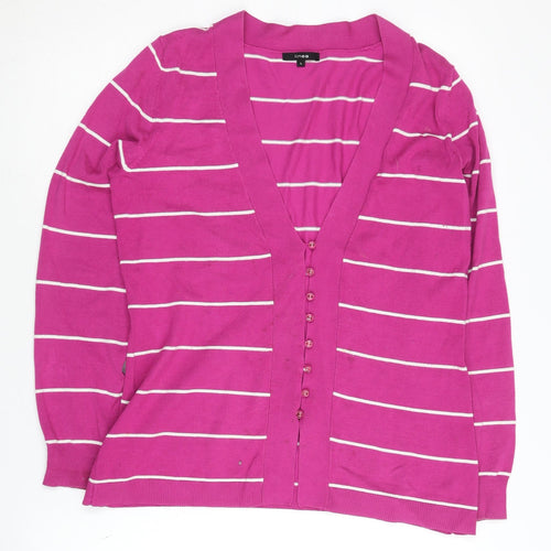 Linea Women's Pink Striped Cardigan L