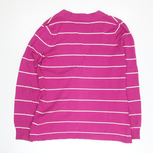 Linea Women's Pink Striped Cardigan L
