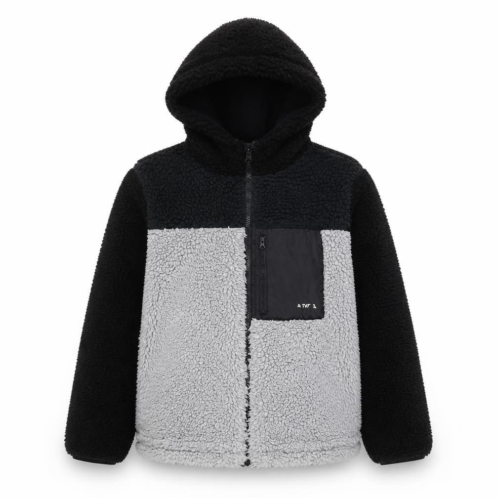 H&M Boys Black and Grey Puffer Jacket, Hooded, Size 10-12 Years