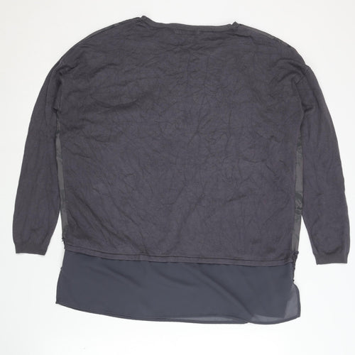 Marks and Spencer Women's Grey Floral Jumper Size 12