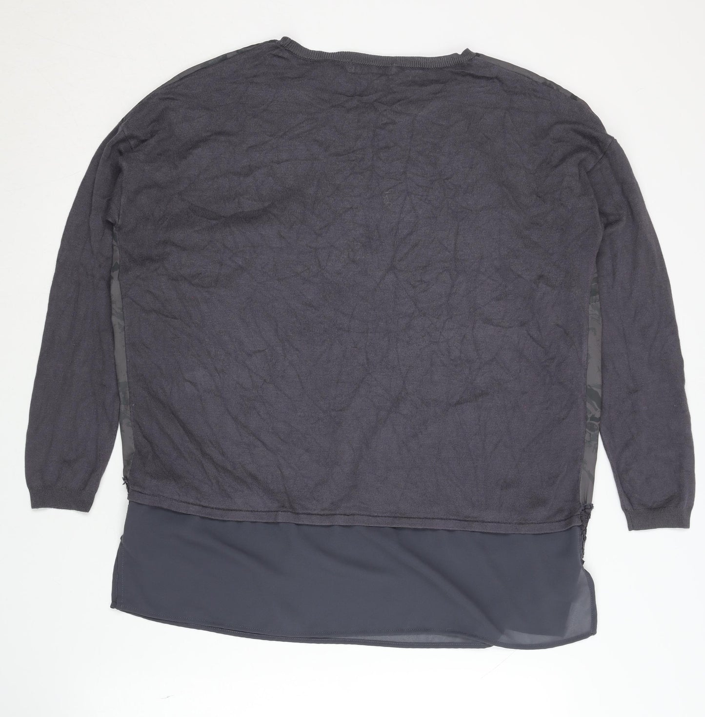 Marks and Spencer Women's Grey Floral Jumper Size 12