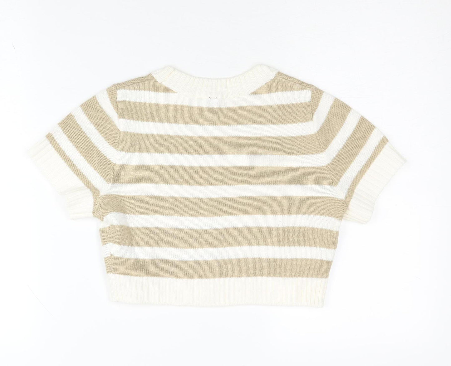 H&M Women’s Beige Striped Pullover XS